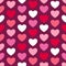 Retro Valentine hearts check pink red burgundy pattern