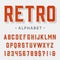 Retro vector font. Letters, numbers and symbols.