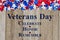 Retro Veterans Day message on wood