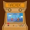 Retro videogame  arcade machine card