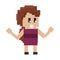 Retro videogame girl character pixelated cartoon