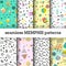 Retro vintage 80s or 90s fashion style. Memphis seamless patterns set.