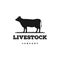 Retro Vintage Angus Cattle Livestock logo design