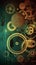 Retro vintage background with brass gears