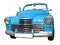 Retro vintage blue dream luxury car isolated