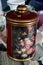 Retro Vintage Burgundy Floral Canister Kitchen