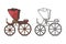 Retro vintage carriage, buggy for royal child