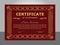 Retro vintage certificate achievement template. Golden and red f
