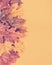 Retro vintage filter Autumn Leaves on modern trend orange background