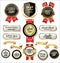 Retro vintage gold and black badges and labels collection
