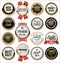 Retro vintage gold and black badges and labels collection