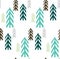 Retro vintage graphic multicolor lovely holiday new year pattern of Christmas trees