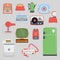 Retro vintage household appliances vector.