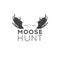 Retro Vintage Insignia or Logotype Vector design element, business sign template. Deer hunting. Hunting for elk. Moose hunting.