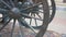Retro vintage metal bronze round wheel decoration statue in Kazan Russia