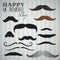 Retro / Vintage mustache set for happy movember day