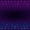Retro vintage neon grid horizon of the 80s and 90s. Banner for printing night disco parties