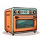 Retro, vintage oven with knobs, simple flat illustration, easy to edit.