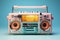 Retro vintage portable stereo boombox