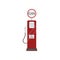 Retro vintage red gas station isolated on white background