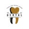 Retro Vintage Style for Dentist Logo Design. With teeth icons in gold, black and white colors. Premium and Luxury Logo