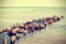 Retro vintage style photo of a beach, nature peaceful background