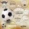 Retro vintage style soccer emblem collection.