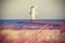 Retro vintage stylized lighthouse.