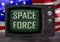 Retro vintage television, parody on USA space force