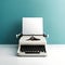 Retro Vintage Typewriter against blue green wall