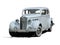 Retro vintage white dream wedding luxury car isolated