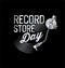 Retro vinyl record store day background collection