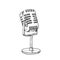 Retro Vocal Radio Microphone Monochrome Vector