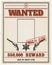 Retro Wanted Poster with Blank Space for Criminal Photo