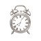 Retro watch doodle line illustration. Watch dial icon isolated o