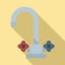 Retro water tap icon, flat style