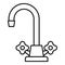 Retro water tap icon, outline style