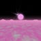 Retro wave horizon pink landscape illustration with marble floor, horizon dreamy effect