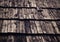 Retro weathered wooden shingle roof