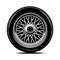 Retro wheel spokes for a motorcycle or car. Vector monochrome illustration.
