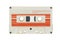 Retro white audio cassette tape isolated on white background.
