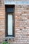 Retro Window with Red brick wall