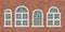 Retro windows on brick wall vector illustration