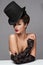 Retro Woman Portrait Cabaret hat