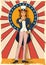 Retro woman posing Uncle Sam I WANT YOU