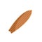 Retro wood surfboard icon, flat style