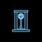 Retro wooden pendulum clock line icon in neon style. One of Clock collection icon can be used for UI, UX