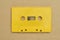 Retro yellow audio tape with