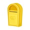 Retro yellow mailbox for correspondence delivery. Retro street post box for paper letters and newspapers flat vector