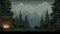 Retroactive 8-bit Juniper Forest: Dark Brown And Gray Decorative Background